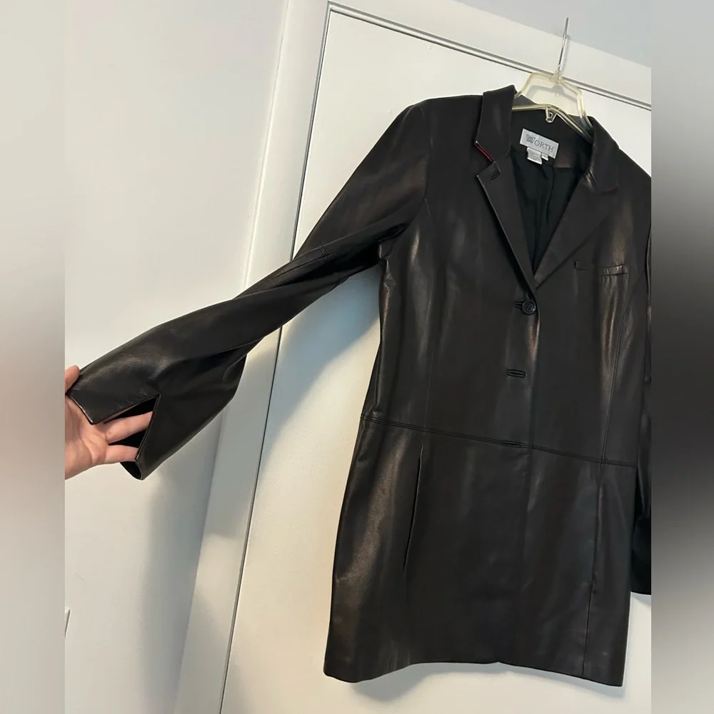 Worth Collection Vintage Black Leather Jacket - Picture 2 of 5